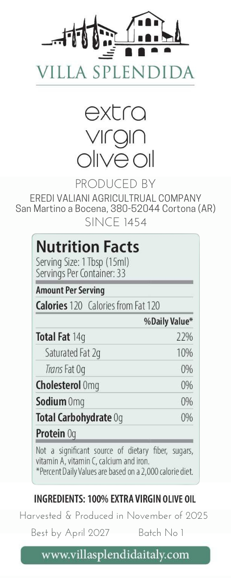 Extra Virgin Olive Oil - 2025 Harvest